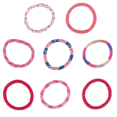 Simply Southern® Pink Beaded Bangle Bracelets
