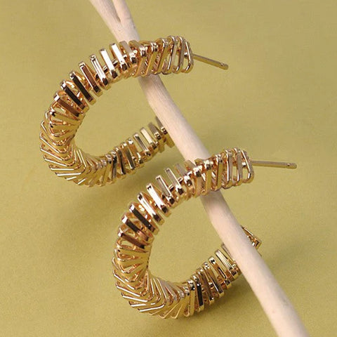 Twist Spiral Geo Hoops