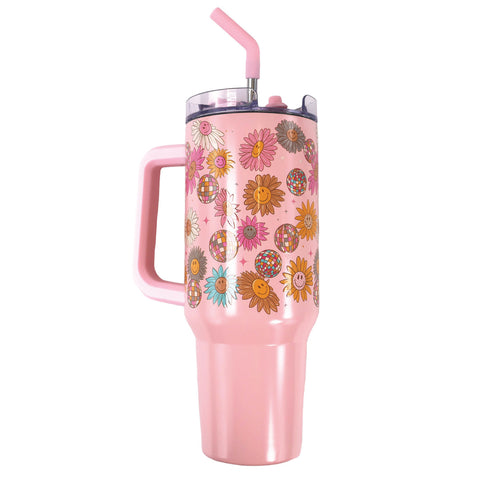 Simply Southern® 40oz Stainless Handle Tumbler: Flower Smile