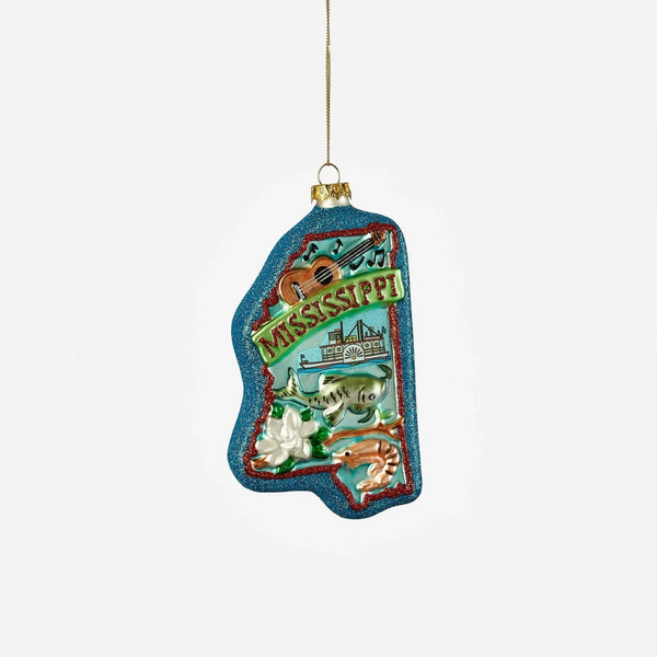 Mississippi Glass Ornament