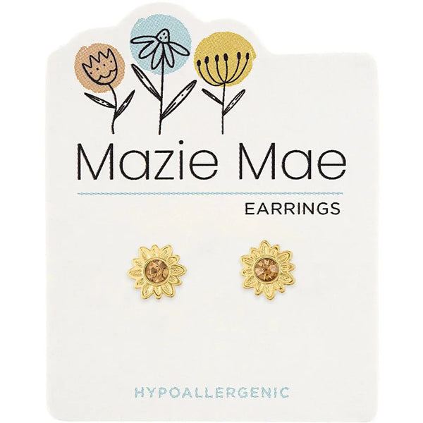 Hypoallergenic Gold Sunflower Studs