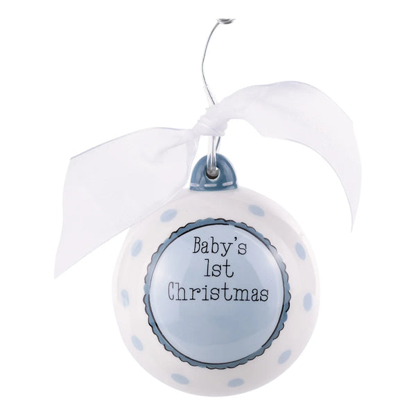 Blue Baby's 1st Christmas Rocking Horse Ornament