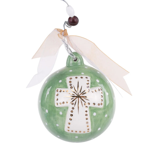 Gold Star Cross Ornament