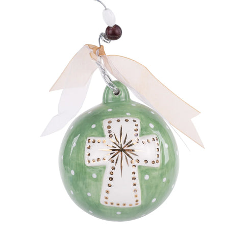 Gold Star Cross Ornament
