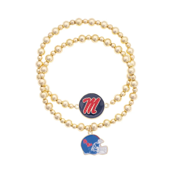 Ole Miss Rebels Ball Bead Bracelet Set