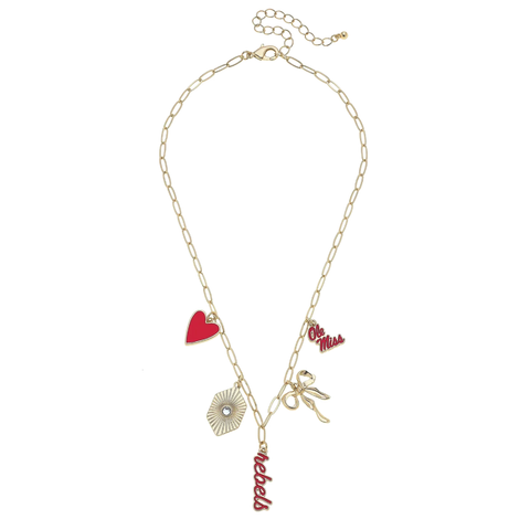 Ole Miss Rebels Paper Clip Charm Necklace