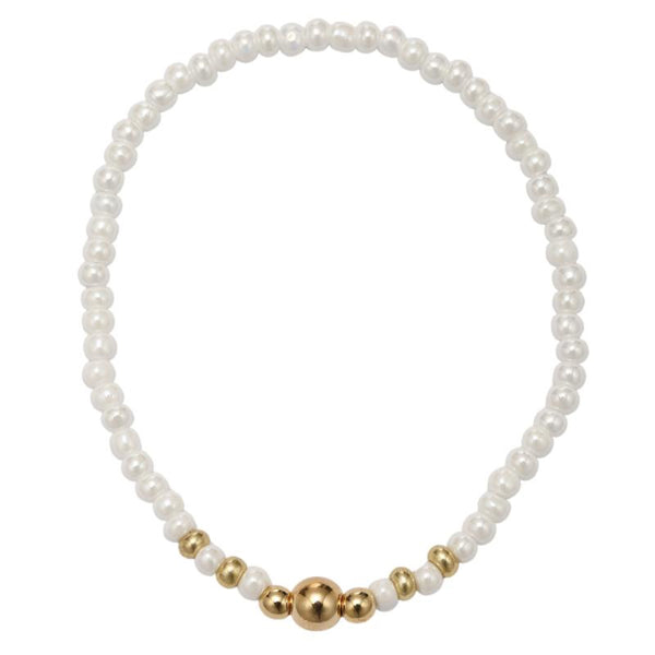 Pearl & Gold Bead Bracelet