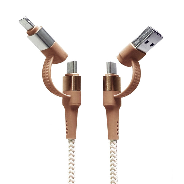 Two Faced 6' Woven Cable: Natural