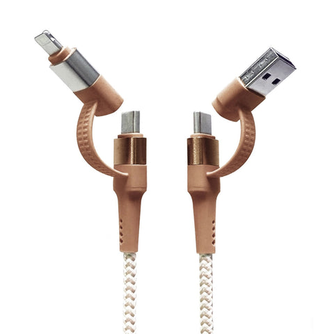 Two Faced 6' Woven Cable: Natural