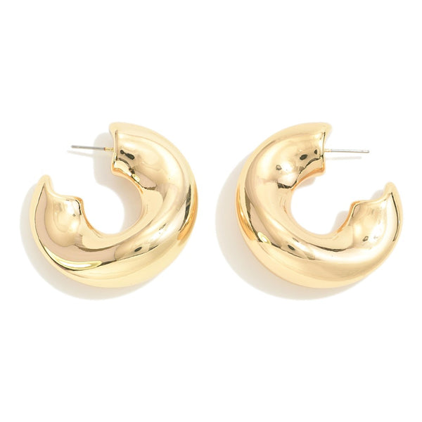 18K Chunky Gold Large Hoops