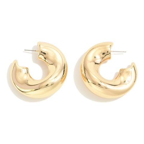 18K Chunky Gold Large Hoops