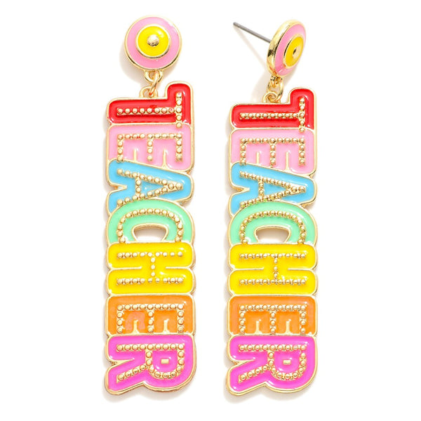 Painted Metal Teacher Earrings