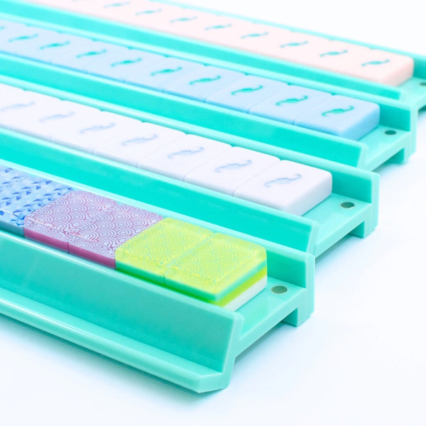 Acrylic Mahjong Racks and Pushers: Turquoise 