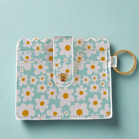 Blue Daisy Keychain Wallet