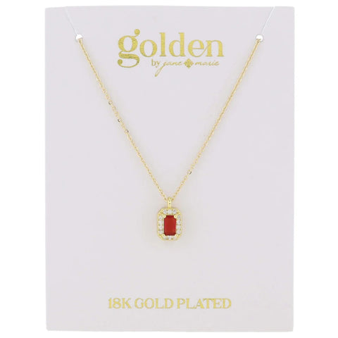 My Month Is Golden Necklace: Ruby