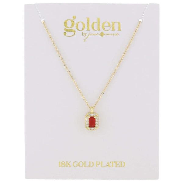 My Month Is Golden Necklace: Garnet