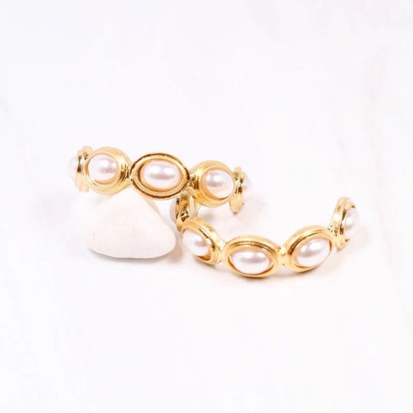 Dalma Pearl Hoop Earrings