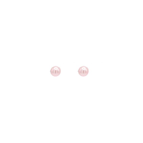 Pink Pearl Stud Earrings