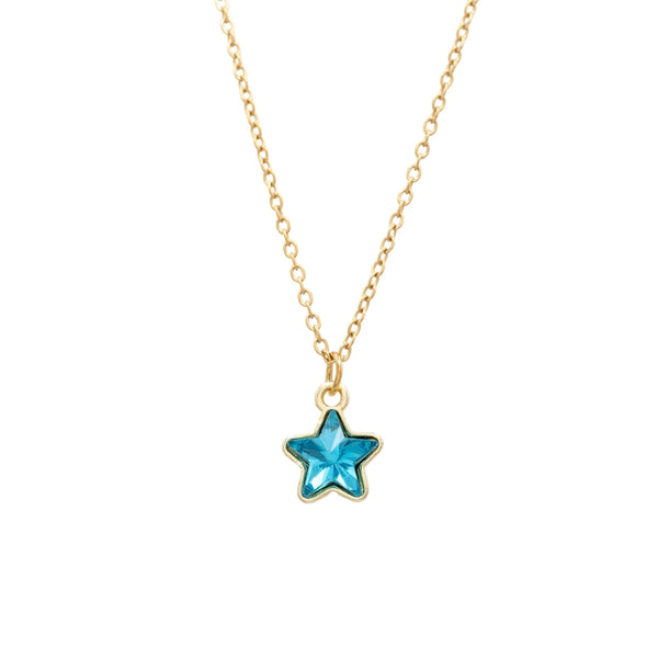 Blue Star Enamel Charm Necklace