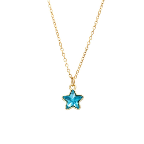 Blue Star Enamel Charm Necklace