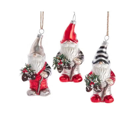 Gnome Glass Ornament Assorted