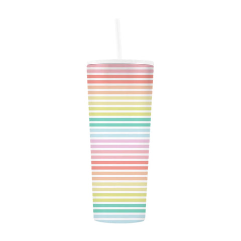 Sunset Stripe Stainless Straw Tumbler