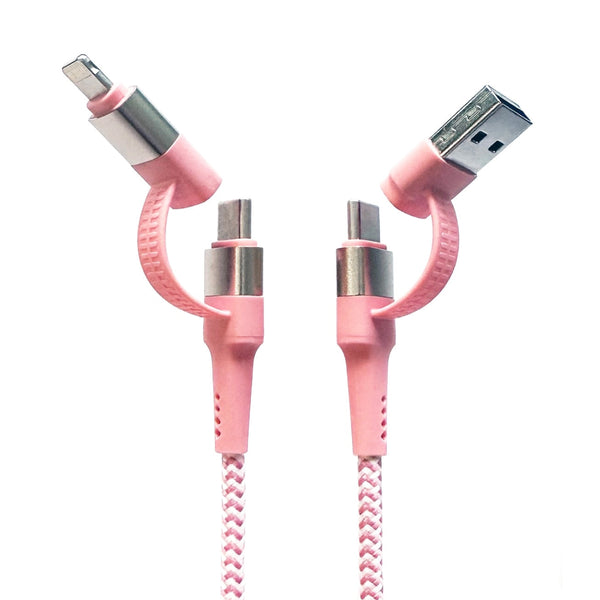 Two Faced 6' Woven Cable: Pink