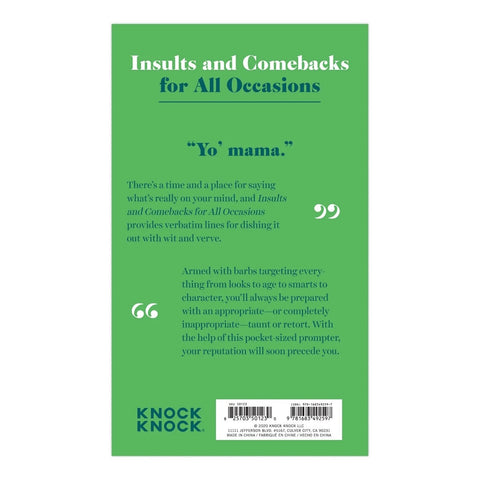 Insults & Comebacks Lines for All Occasions Book