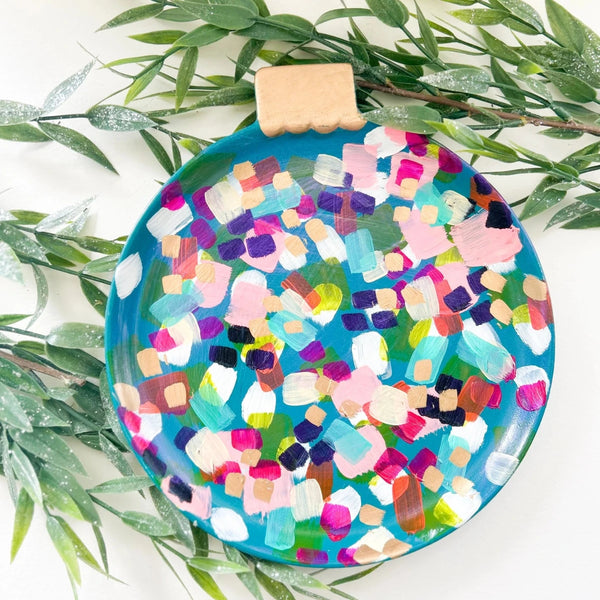 Teal & Bright Abstract Ornament Platter