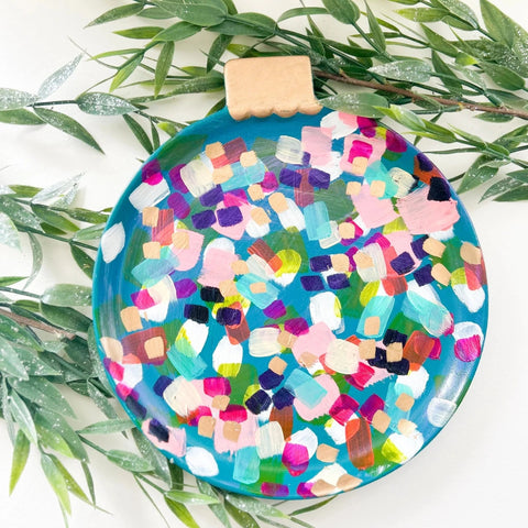 Teal & Bright Abstract Ornament Platter