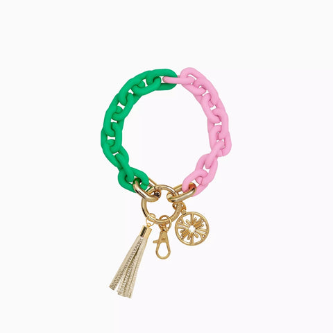Lilly Pulitzer Key Chain Bangle: Pink/Green