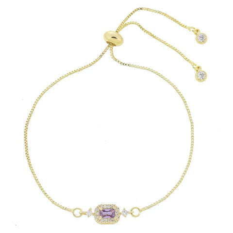 My Month is Golden Bracelet: Amethyst