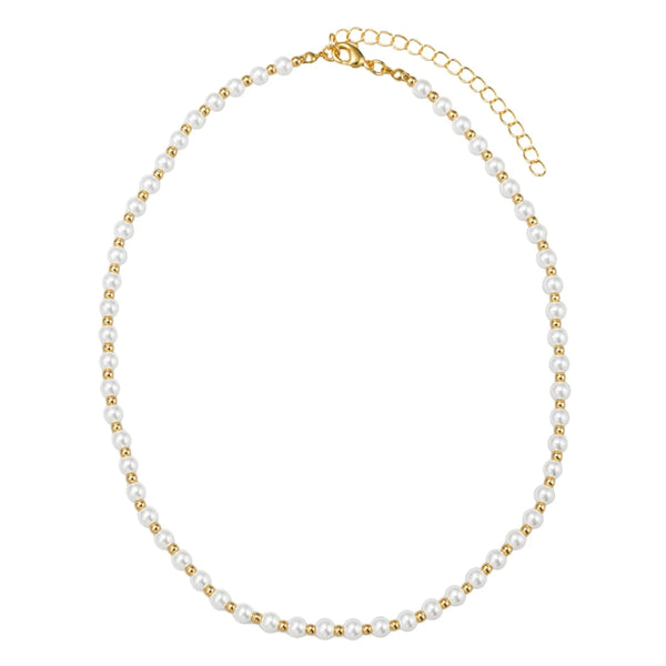 18K Gold Plated & Pearl Beaded Necklace