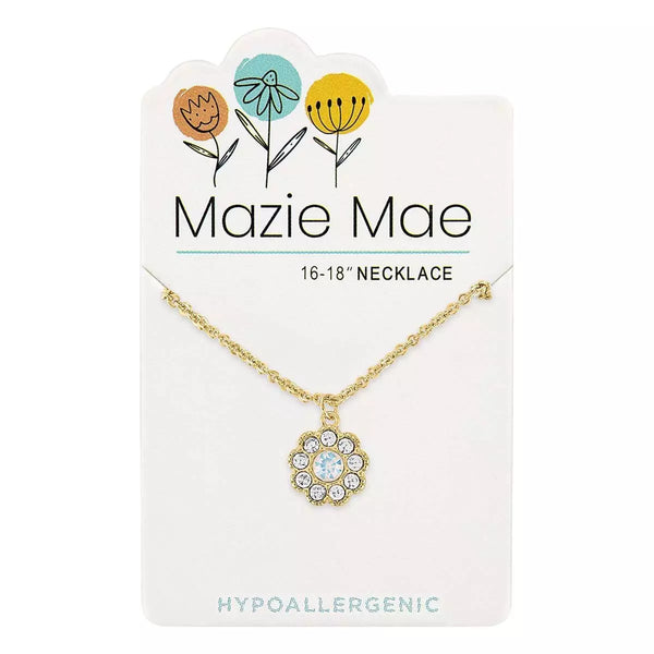 Gold CZ Flower Necklace