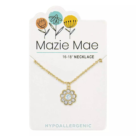 Gold CZ Flower Necklace