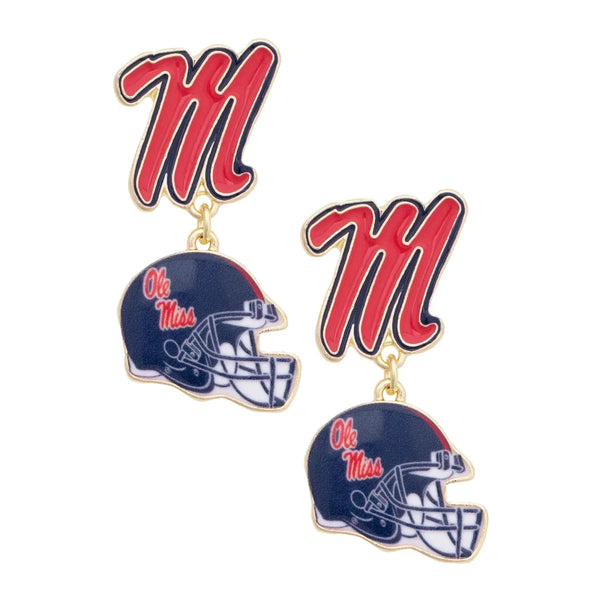 Ole Miss Rebels Enamel Drop Earrings