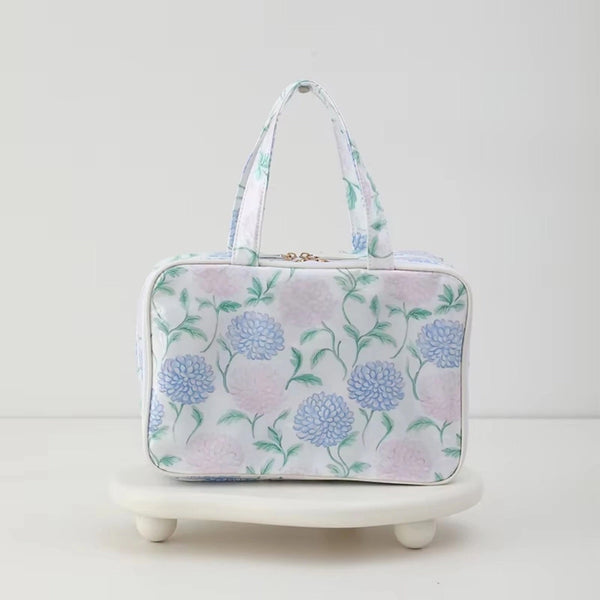 Waterproof PVC Hydrangea Horizon Cosmetic Case