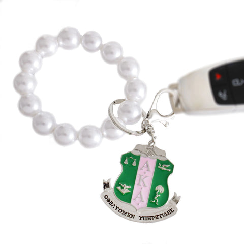 AKA Pearl Shield Keychain