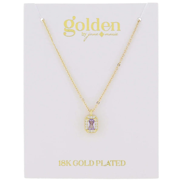 My Month Is Golden Necklace: Light Amethyst