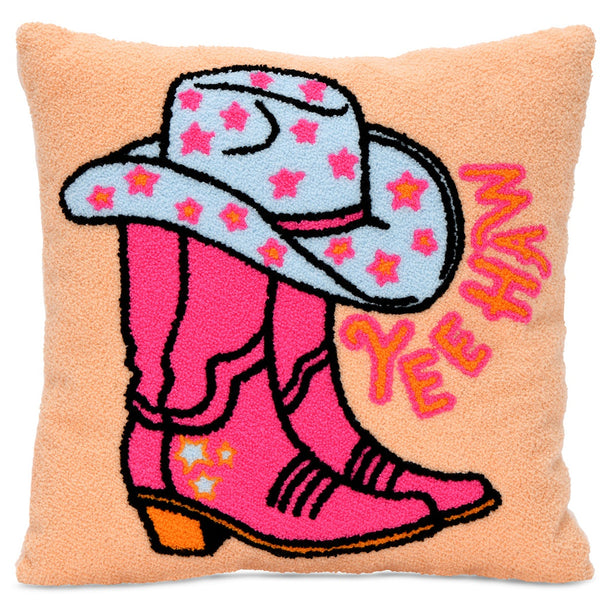 Chenille Cowgirl Boots Pillow