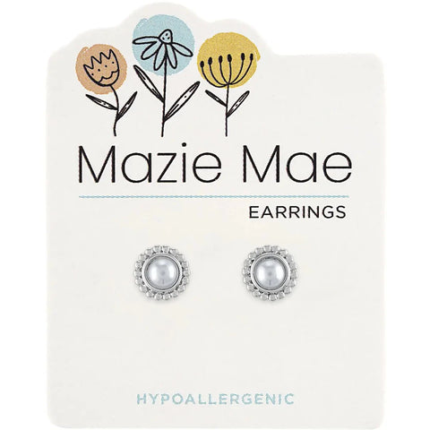 Hypoallergenic Studded Pearl Earrings