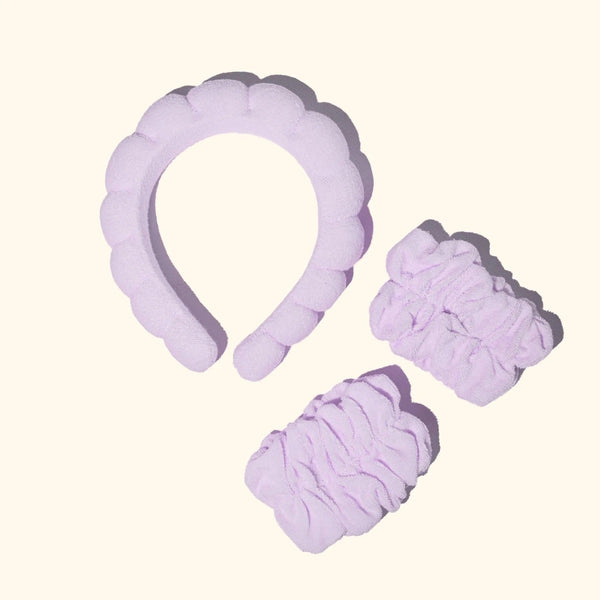 Headband and Wristband Set: Lavender