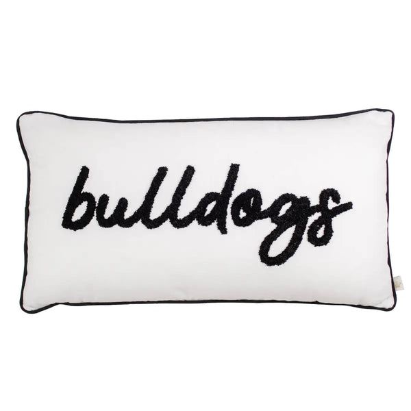 Bulldogs Embroidered Throw Pillow