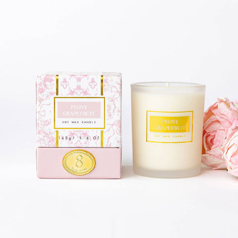 Boxed 5.6oz Candle - Peony Grapefruit