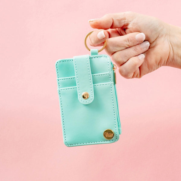 Aqua Keychain Card Wallet