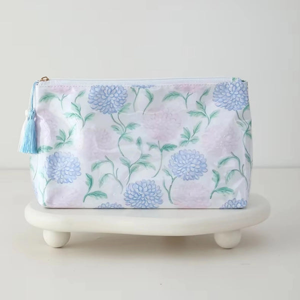 Waterproof PVC Hydrangea Cosmetic Bag
