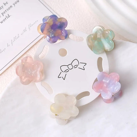 Mini Pastel Flower Hair Clips