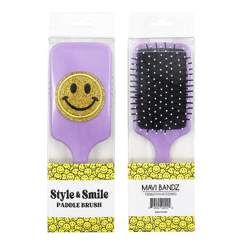 Varsity Glitter Smiley Brush: Purple