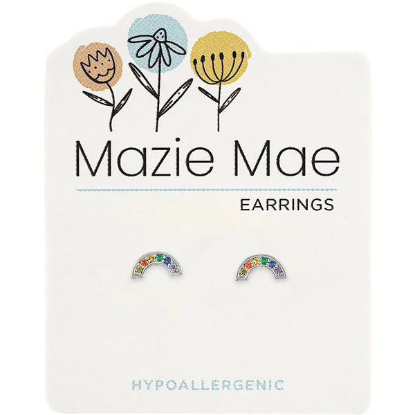 Hypoallergenic Studded Rainbow Earrings
