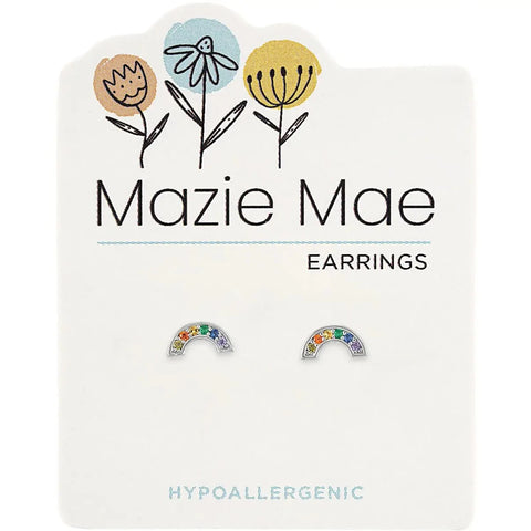 Hypoallergenic Studded Rainbow Earrings